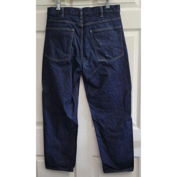 Uniqlo Men's Size 32inch Dark Wash Blue Denim Jeans 100% Cotton Pre-Owned - Picture 5 of 11